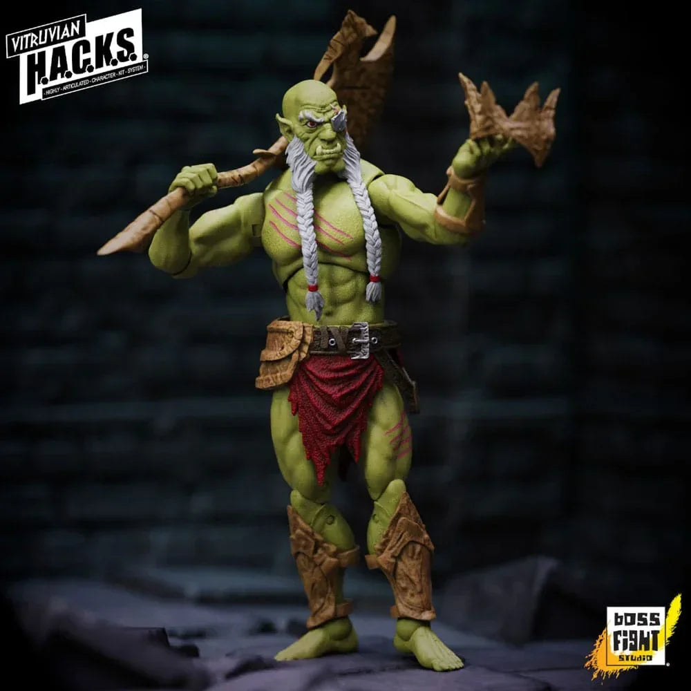 Vitruvian H.A.C.K.S. Action Figur Mighty Orc Sovran Bur'Zagi Boss Fight Studio