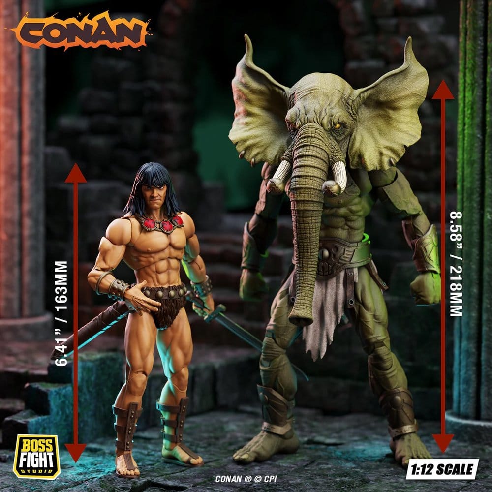 Conan den barbaren episka H.A.C.K.S.-actionfigursset Tornet av elefanten: Ung Conan och Yag Kosha
