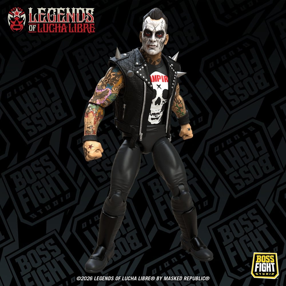 Legends of Lucha Libre Fanaticos Action Figure Vampiro Coffin Box Resurrected 15 cm