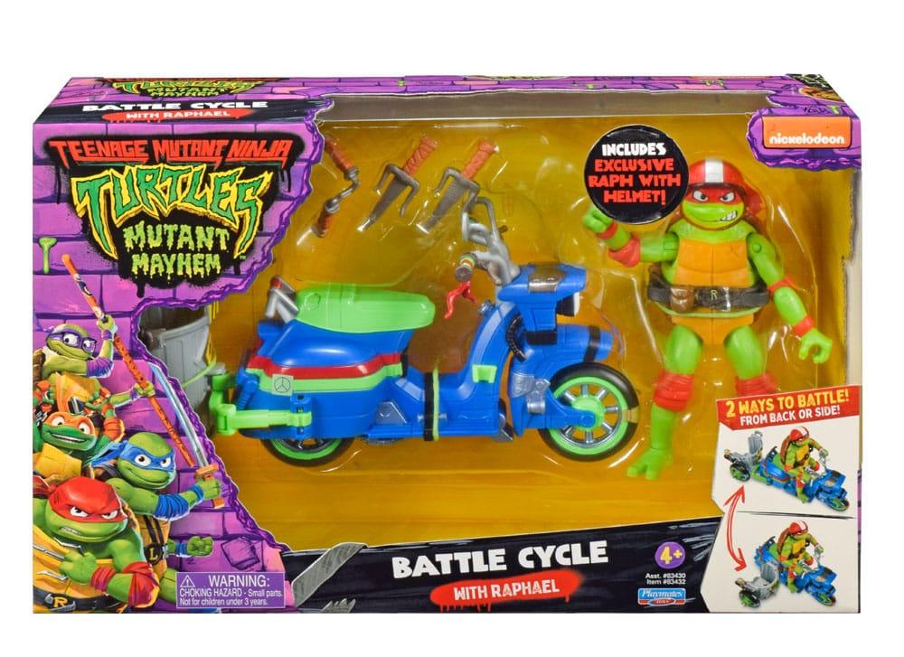 Teenage Mutant Ninja Turtles: Mutant Mayhem Action Figur Raphael & Scooter med Sidovagn 11 cm Playmates