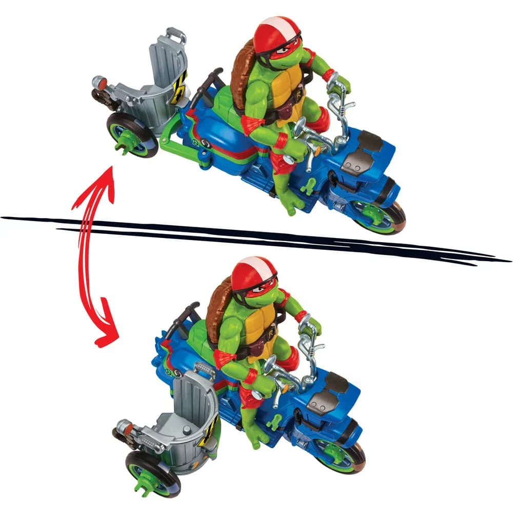 Teenage Mutant Ninja Turtles: Mutant Mayhem Action Figur Raphael & Scooter med Sidovagn 11 cm Playmates