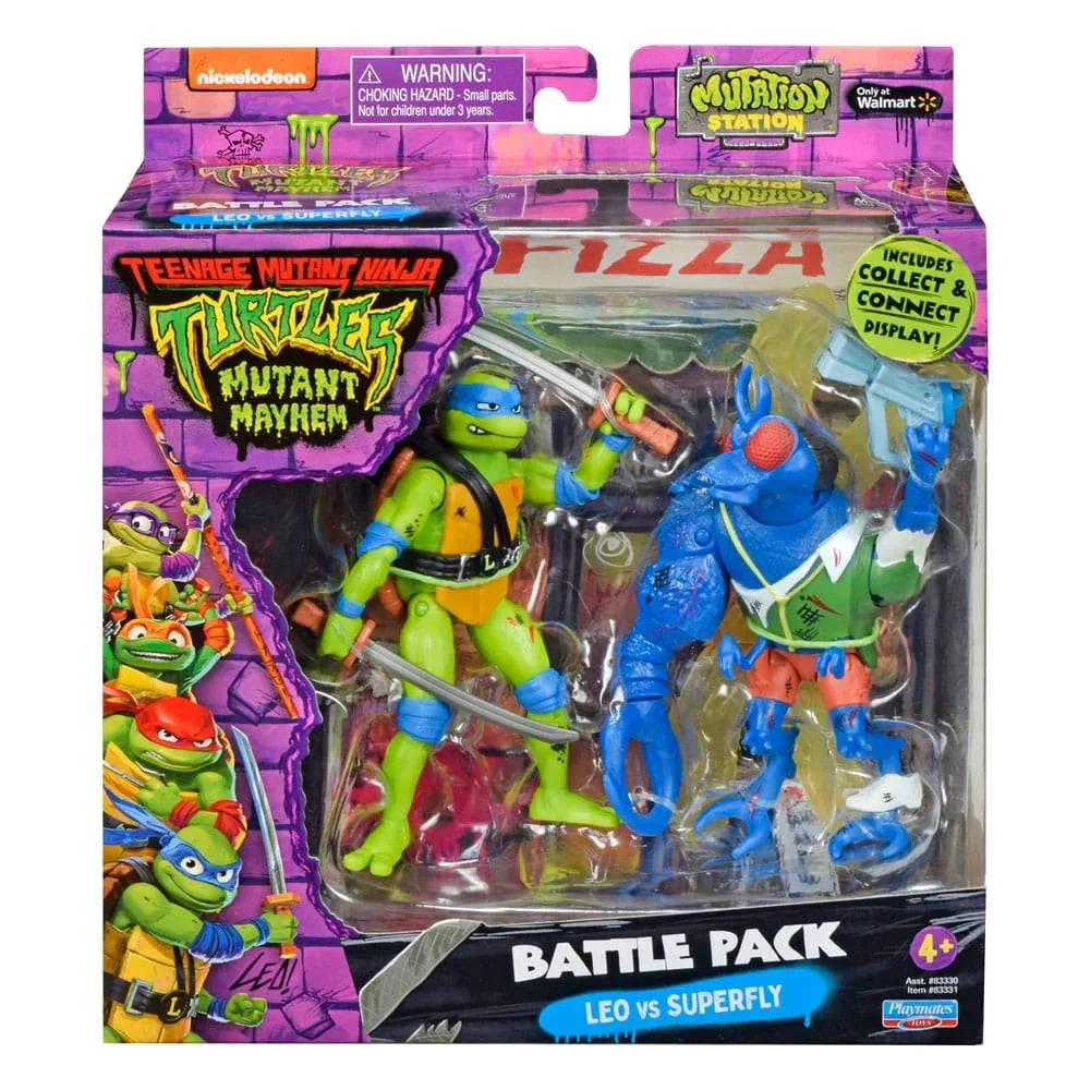 Teenage Mutant Ninja Turtles Action Figure Leonardo vs. Super Fly 11 cm