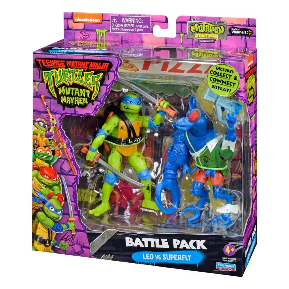 Teenage Mutant Ninja Turtles Actionfigur Leonardo vs. Super Fly 11 cm Playmates