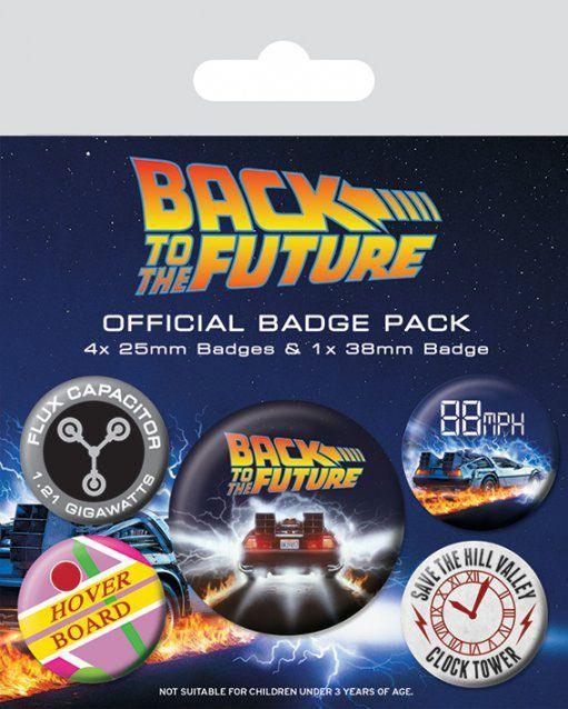 Back to the Future Pin-Back Buttons 5-Pack DeLorean Pyramid International