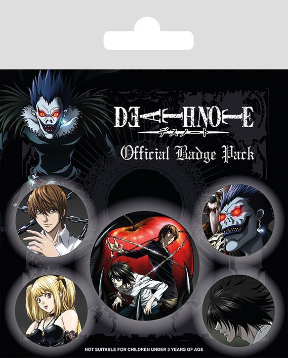 Death Note Pin-Back Buttons 5-Pack Karaktärer Pyramid International