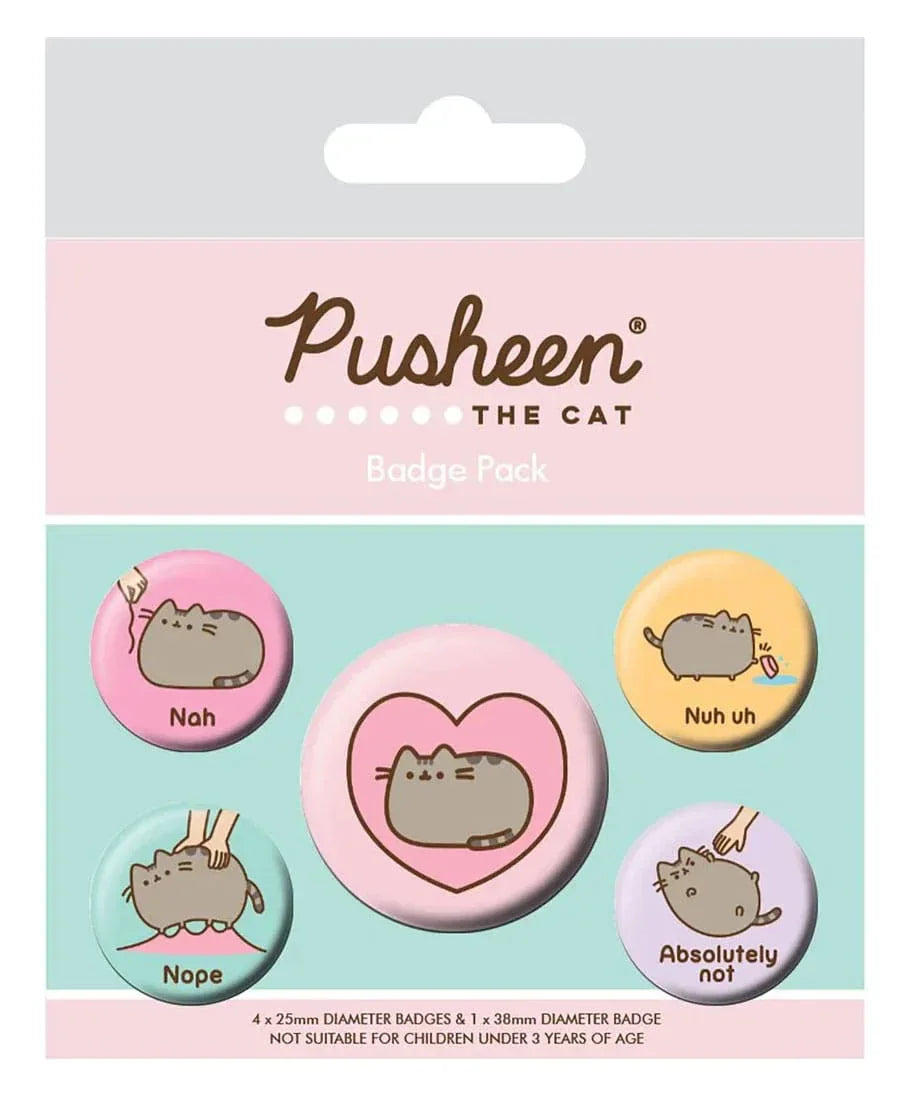 Pusheen Pin-Back Buttons 5-Pack – Pusheen Nah Pyramid International