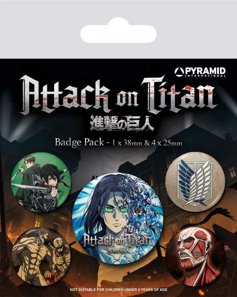Attack on Titan Pin-Back Buttons 5-Pack Säsong 4 Pyramid International