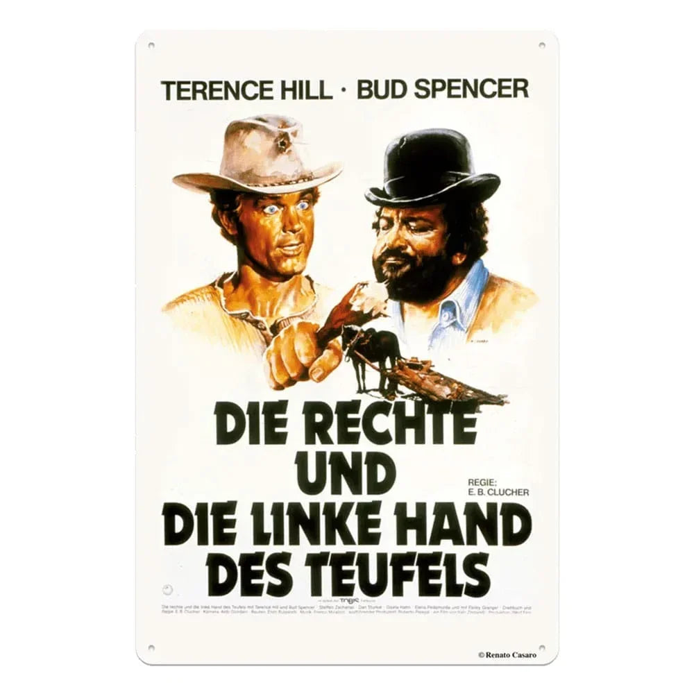 Bud Spencer & Terence Hill Tin Sign - Rechte und Linke Hand des Teufels 20 x 30 cm Blechwaren Fabrik Braunschweig