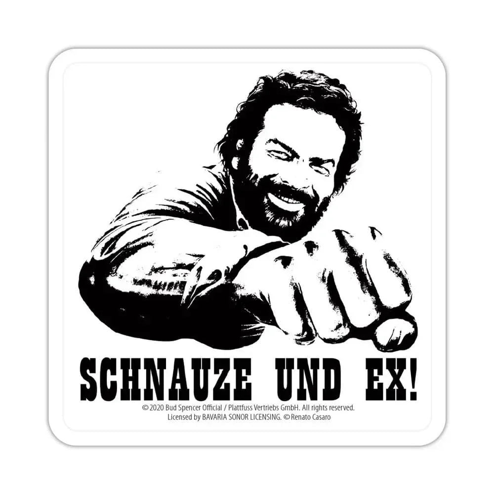 Bud Spencer Tin Coasters - Schnauze und Ex 10 x 10 cm Blechwaren Fabrik Braunschweig