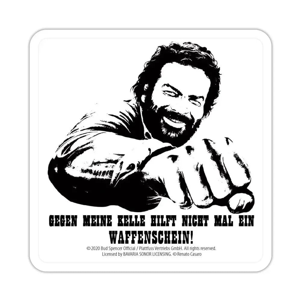 Bud Spencer Coasters i Plåt 10 x 10 cm Blechwaren Fabrik Braunschweig