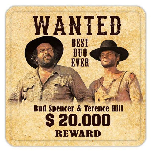 Bud Spencer & Terence Hill Tin Coasters 10 x 10 cm Blechwaren Fabrik Braunschweig