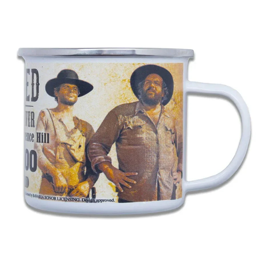 Bud Spencer & Terence Hill Emaljmugg Wanted 500 ml Blechwaren Fabrik Braunschweig