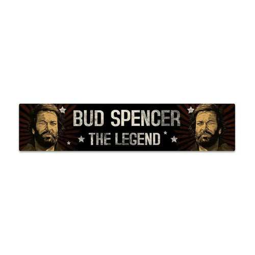 Bud Spencer Plåt Skylt med Magnet - Legenden 16 x 3,5 cm Blechwaren Fabrik Braunschweig