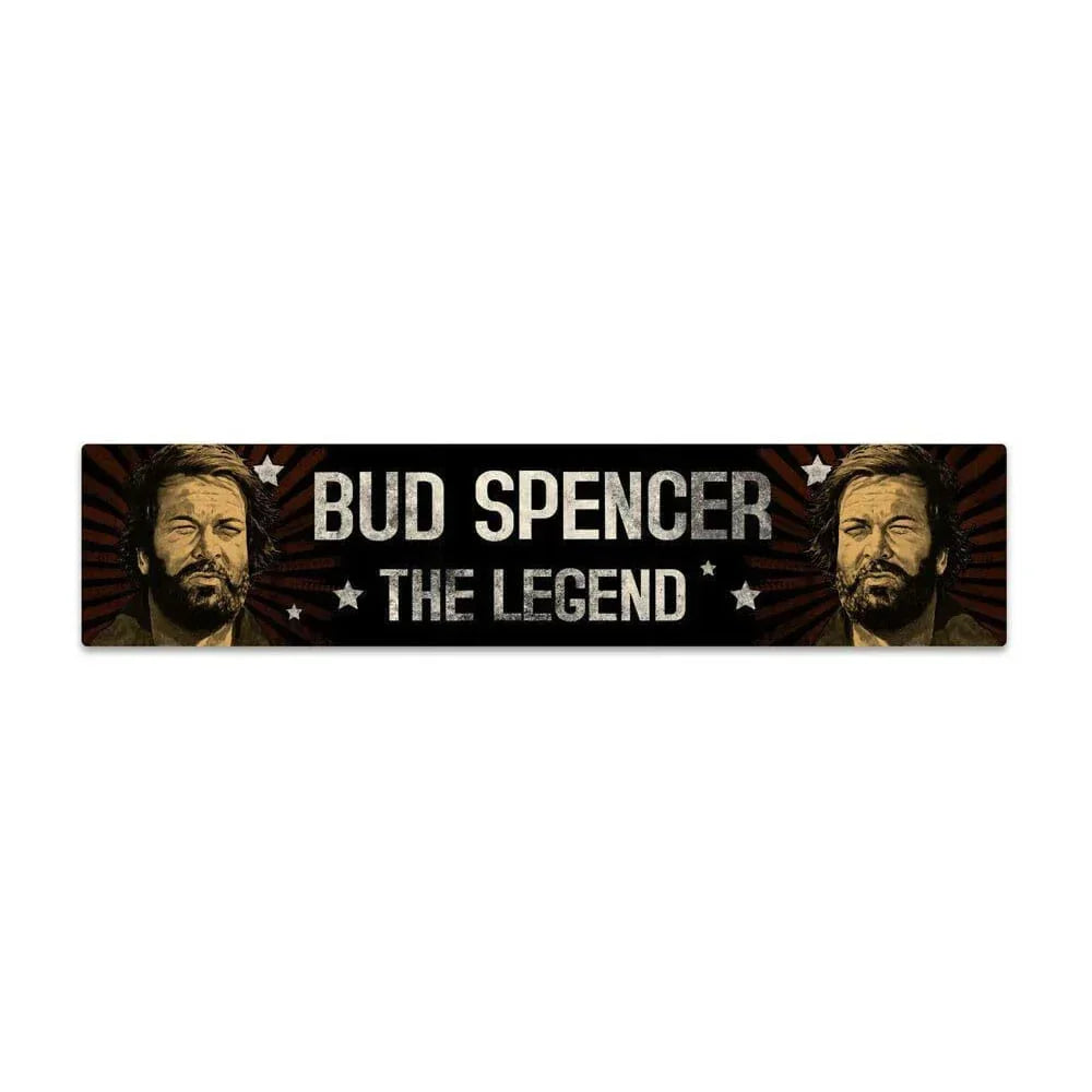Bud Spencer Plåt Skylt med Magnet - Legenden 16 x 3,5 cm Blechwaren Fabrik Braunschweig