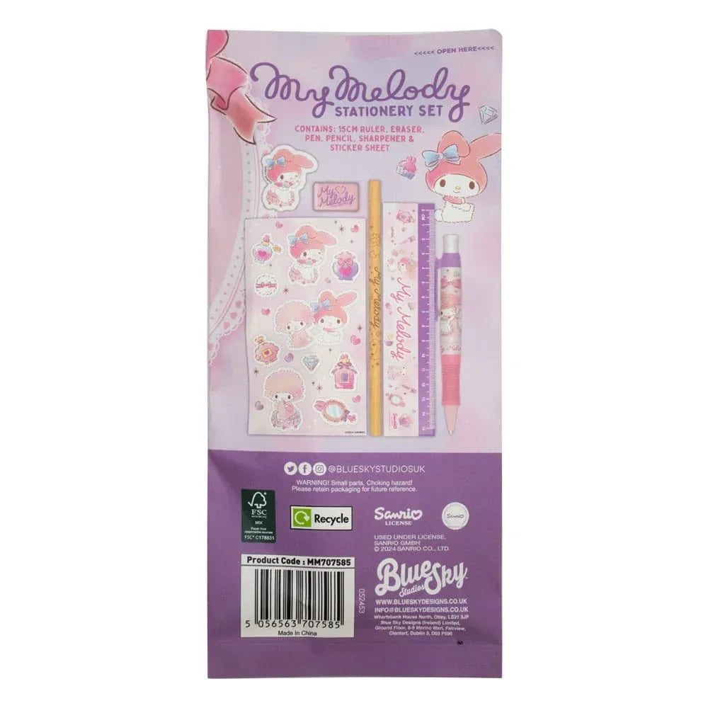 Sanrio Stationery Set 6-Pack My Melody Blue Sky Studios