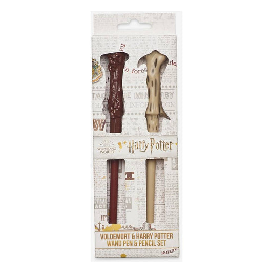 Harry Potter Voldemort & Harry Trollstav Pen & Pencil Set