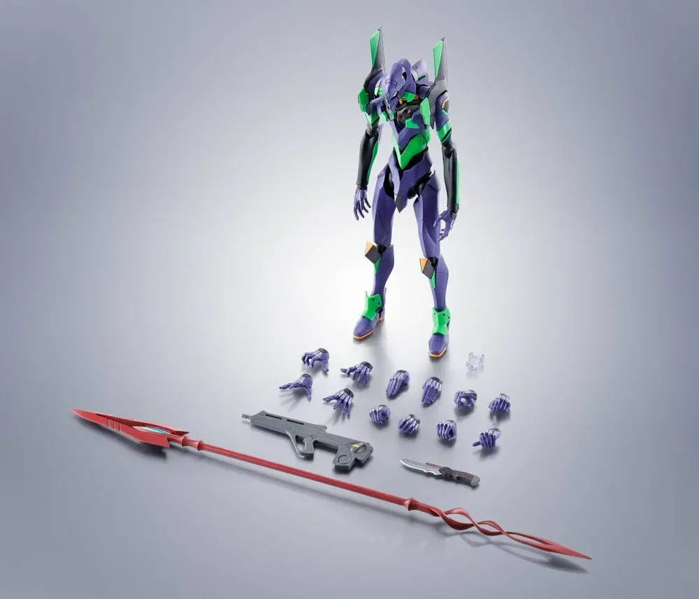 Evangelion: 3.0+1.0 Thrice Upon a Time Robot Spirits Action Figur Side EVA Test Type-01 + Spear of Cassius Renewal Color Edition Reissue Bandai Tamashii Nations