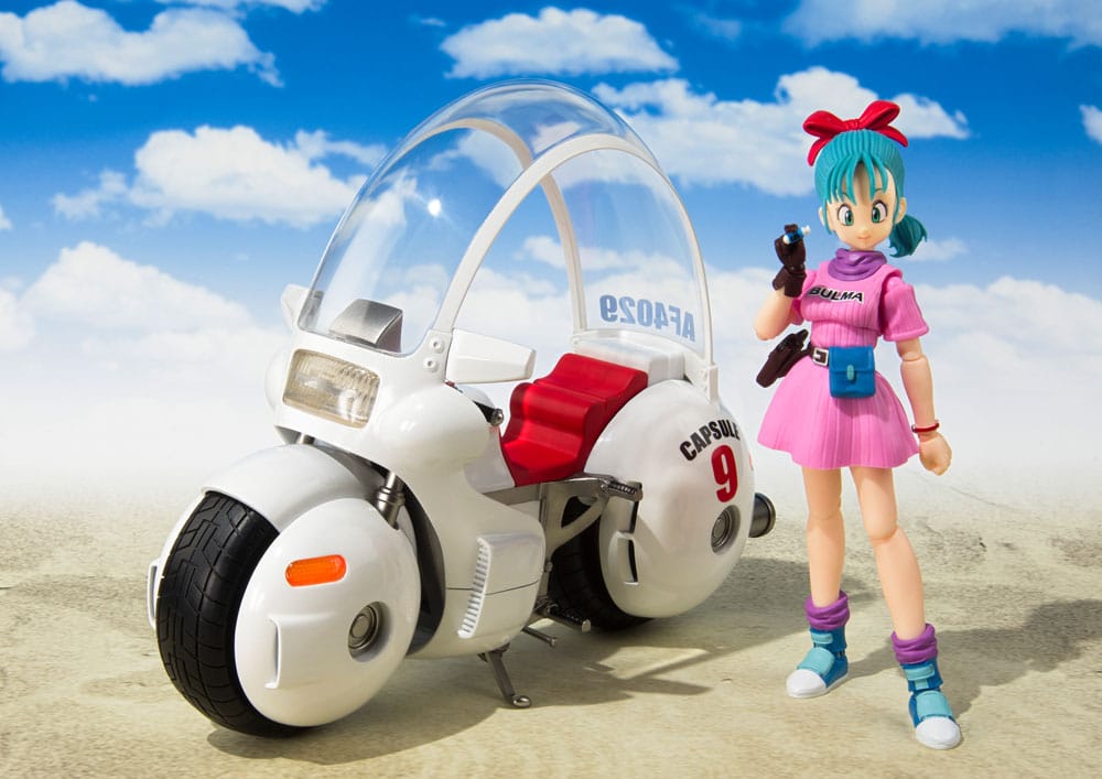 Dragon Ball S.H. Figuarts Farkost med Figur Bulmas Motorcykel Hoipoi Kapsel Nr. 9 17 cm Bandai Tamashii Nations