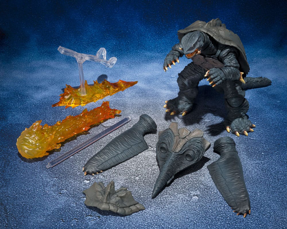Gamera 1996 S.H. MonsterArts Actionfigur Gamera Sendai Slagskapsel Ver. Bandai Tamashii Nations