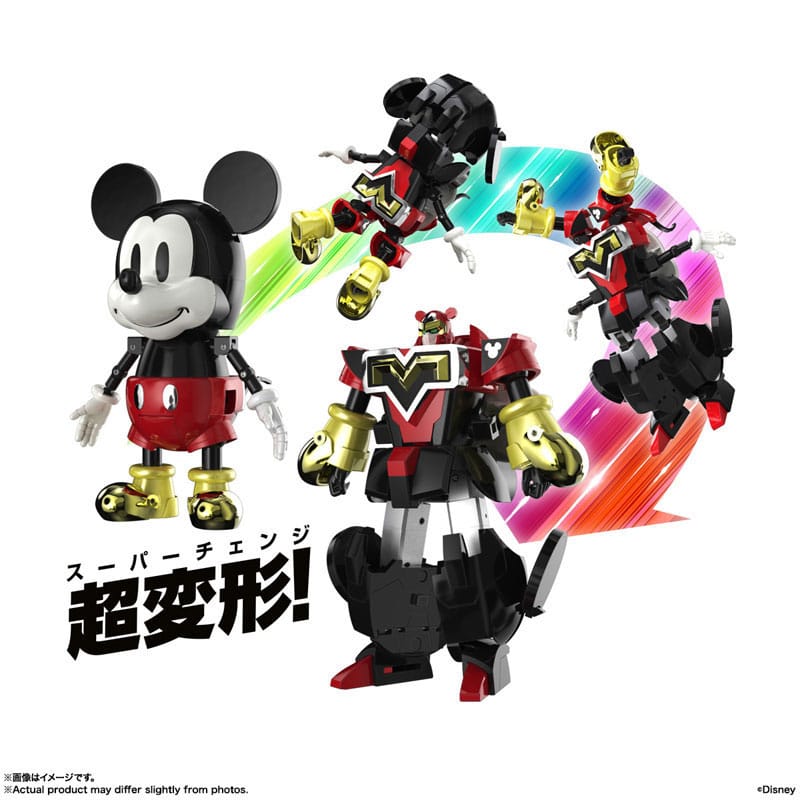 Disney Soul of Chogokin Diecast Action Figur Super Change Mickey Mouse av Kunio Okawara 13 cm Bandai Tamashii Nations