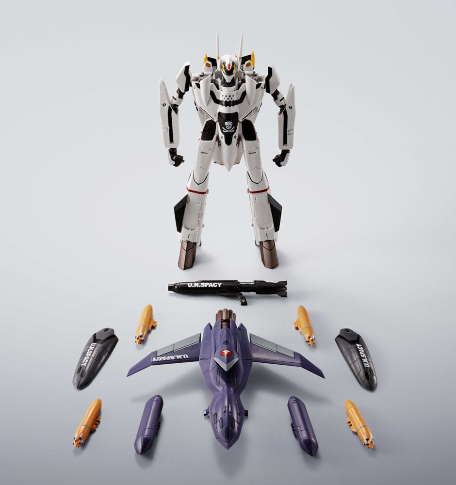 Macross 7 Hi-Metal R Action Figur VF-0S Phoenix (Roy Focker Use) & QF-2200D-B Ghost Set 14 cm Bandai Tamashii Nations