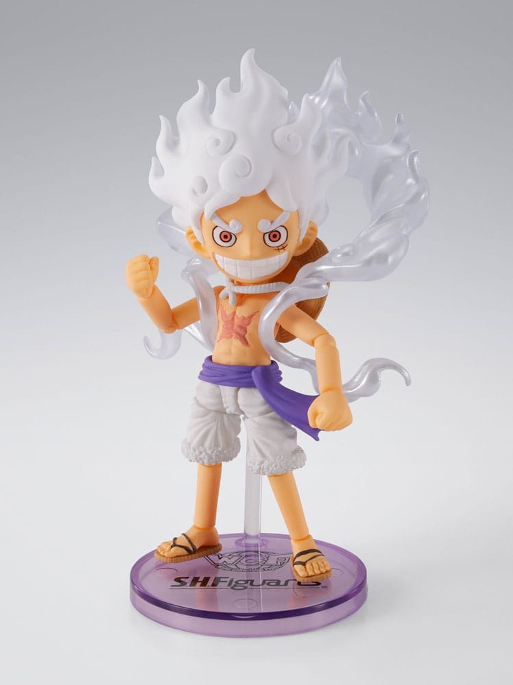 One Piece World Collectable Figures x S.H. Figuarts Actionfigur Monkey D. Luffy Gear 5 - 8 cm Bandai Tamashii Nations