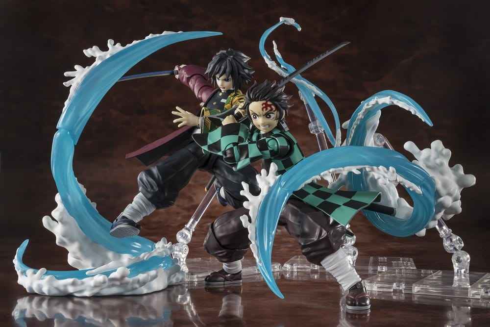 Demon Slayer: Kimetsu no Yaiba S.H. Figuarts Tilläggsset för Tillbehör med Tanjiro Kamado och Giyu Tomioka Vattenandningsalternativ