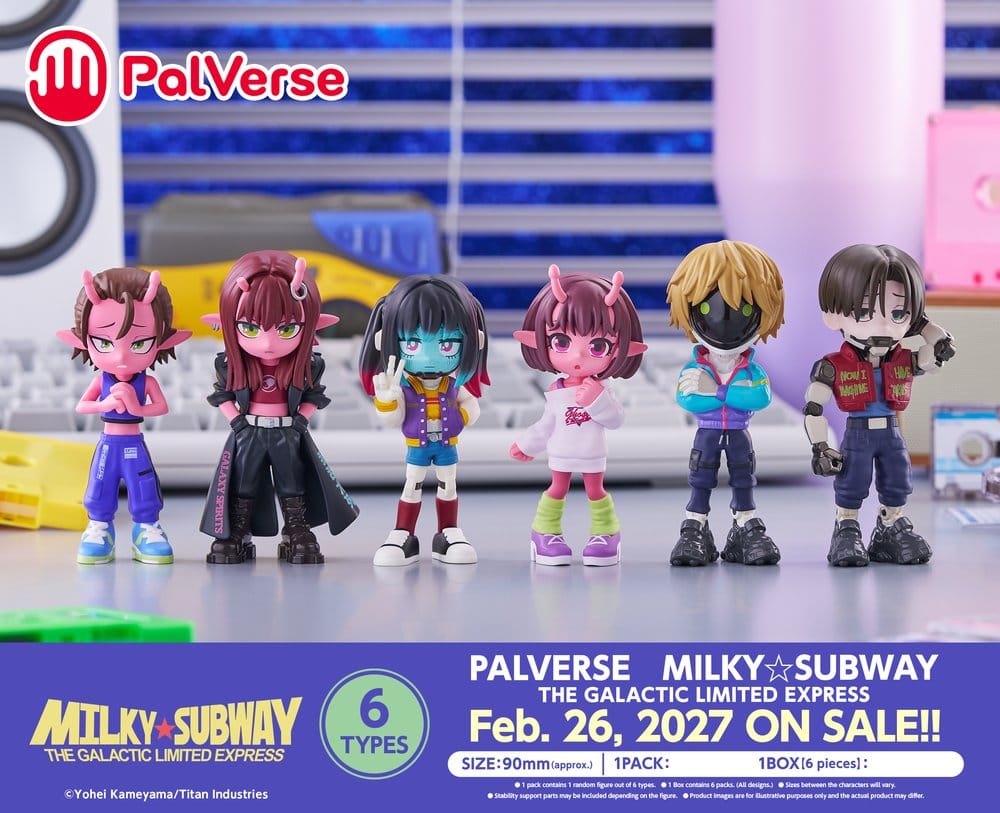 Galactic Milky?Subway Express Mini Figures Blind Box Display (6)