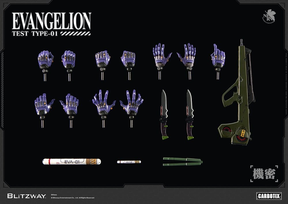Evangelion Carbotix actionfigur Evangelion Unit-01 Test Type (DX Ver.) 33 cm