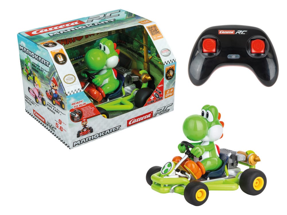 Super Mario Kart RC Fjärrstyrd Bil 1/18 2.4GHz Pipe Kart Yoshi Carrera
