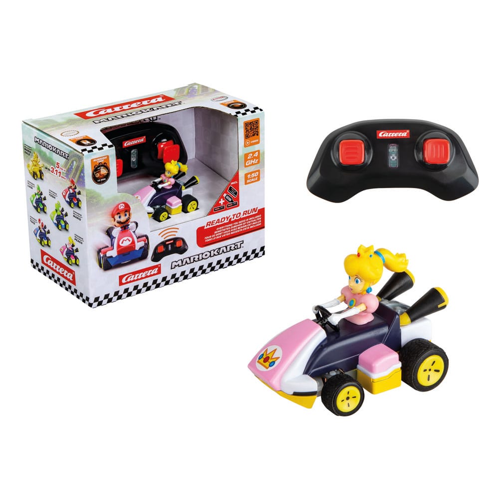 Super Mario Kart RC Fjärrstyrd Bil 1/50 2.4GHz Mini Peach Carrera