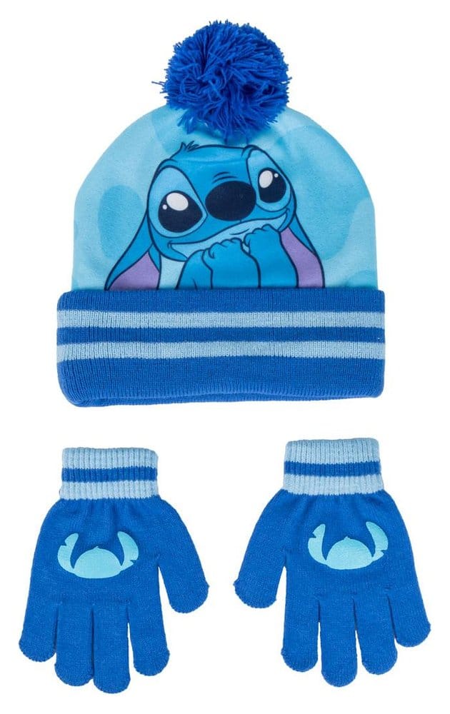 Lilo & Stitch Mössa och Handskar 2-Delar Set Blå