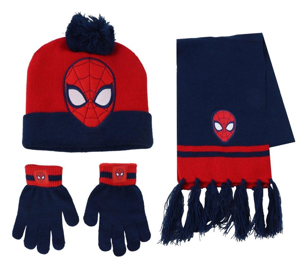 Marvel Mössa, Halsduk och Handskar 3-Delar Set Spider-Man
