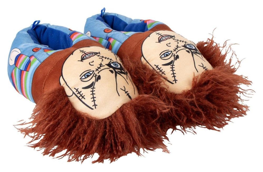Chucky tofflor med 3D-applikationer, assorterade storlekar (12 stycken)