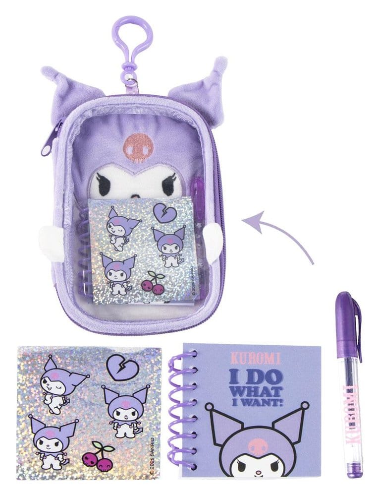 Sanrio mjukdjur och skrivset Kuromi