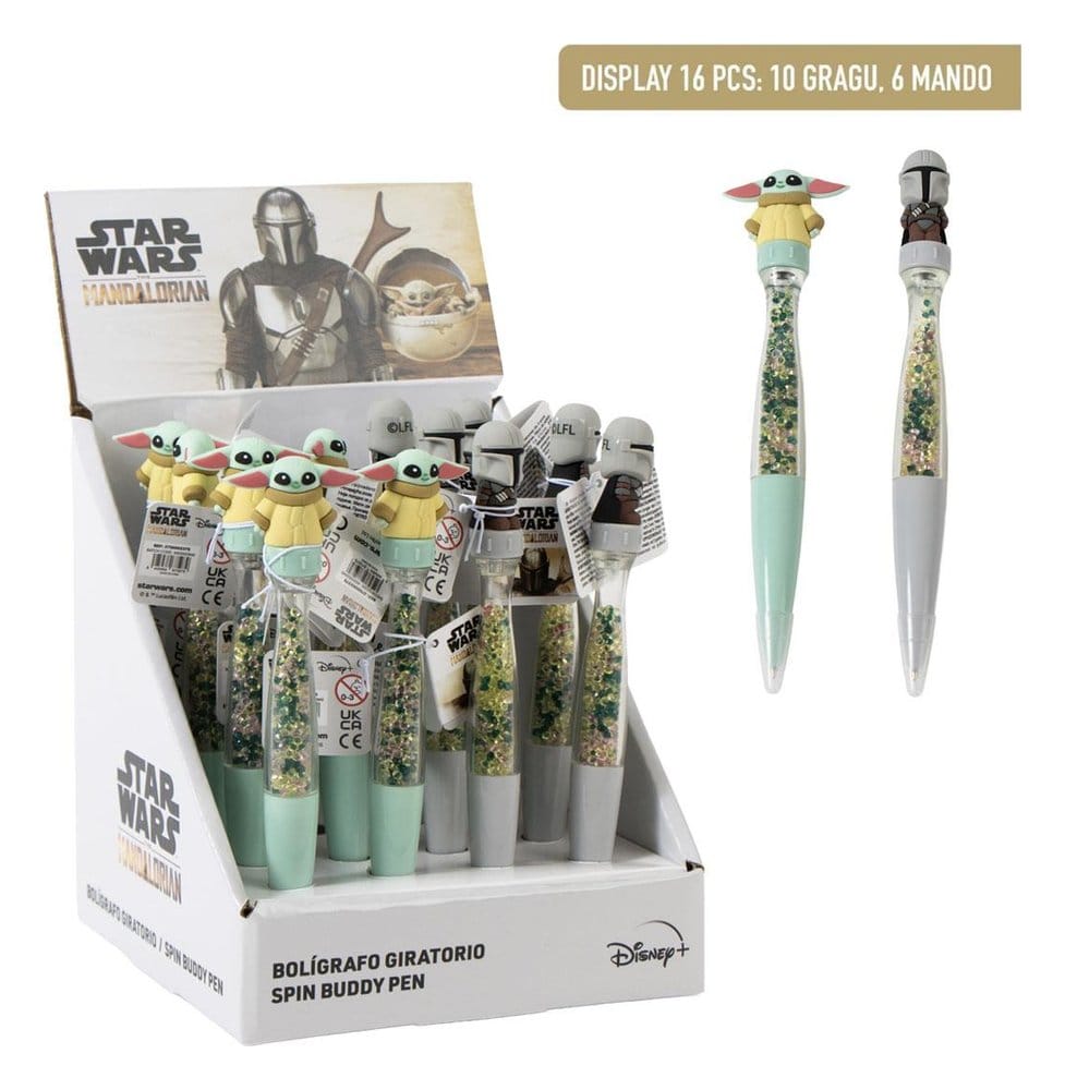 Star Wars roterande pennor The Mandalorian display (16 stycken)