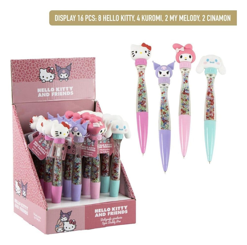 Sanrio roterande pennställ med Hello Kitty-motiv (16 pennor)