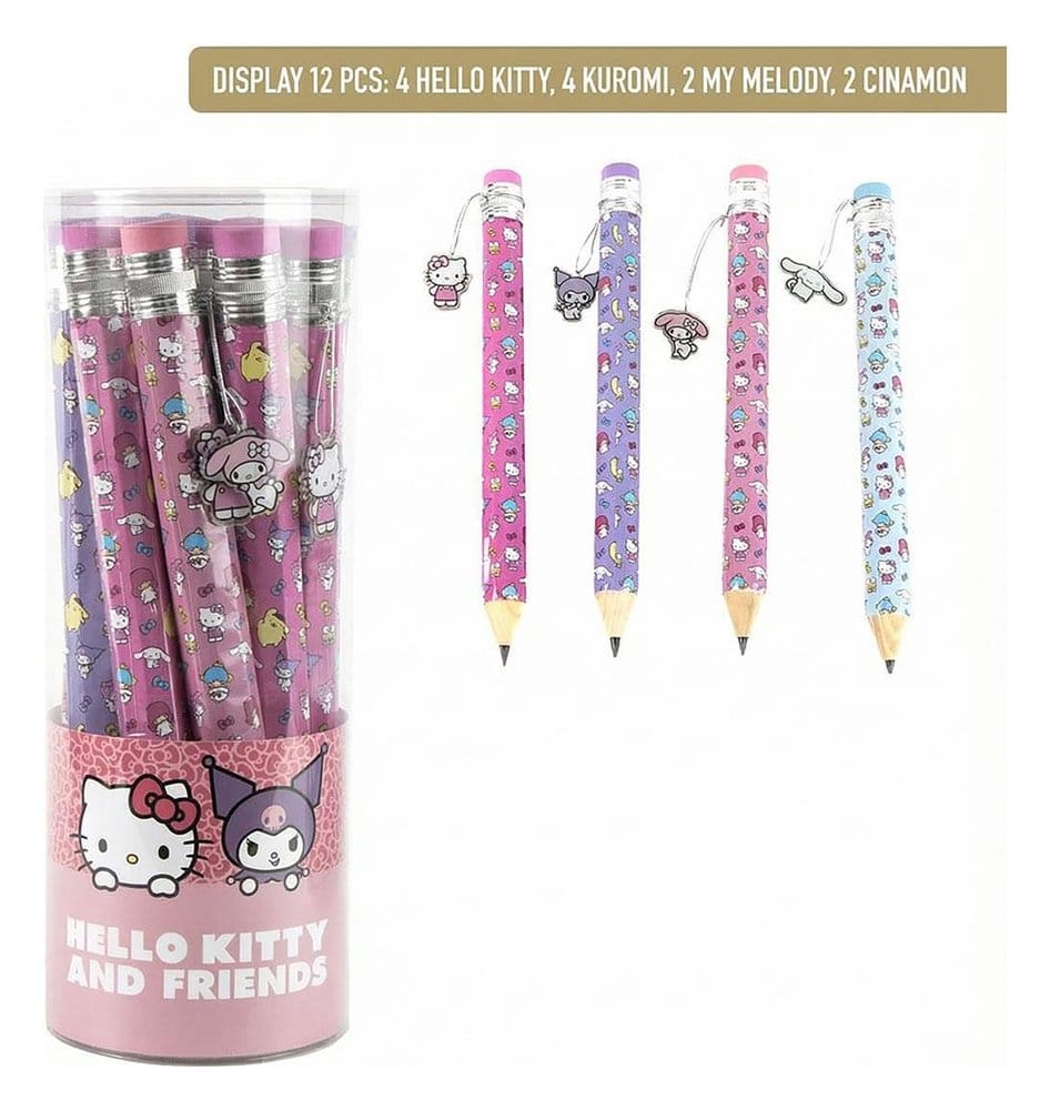 Sanrio Stort Pennset Display med Hello Kitty (12 stycken)
