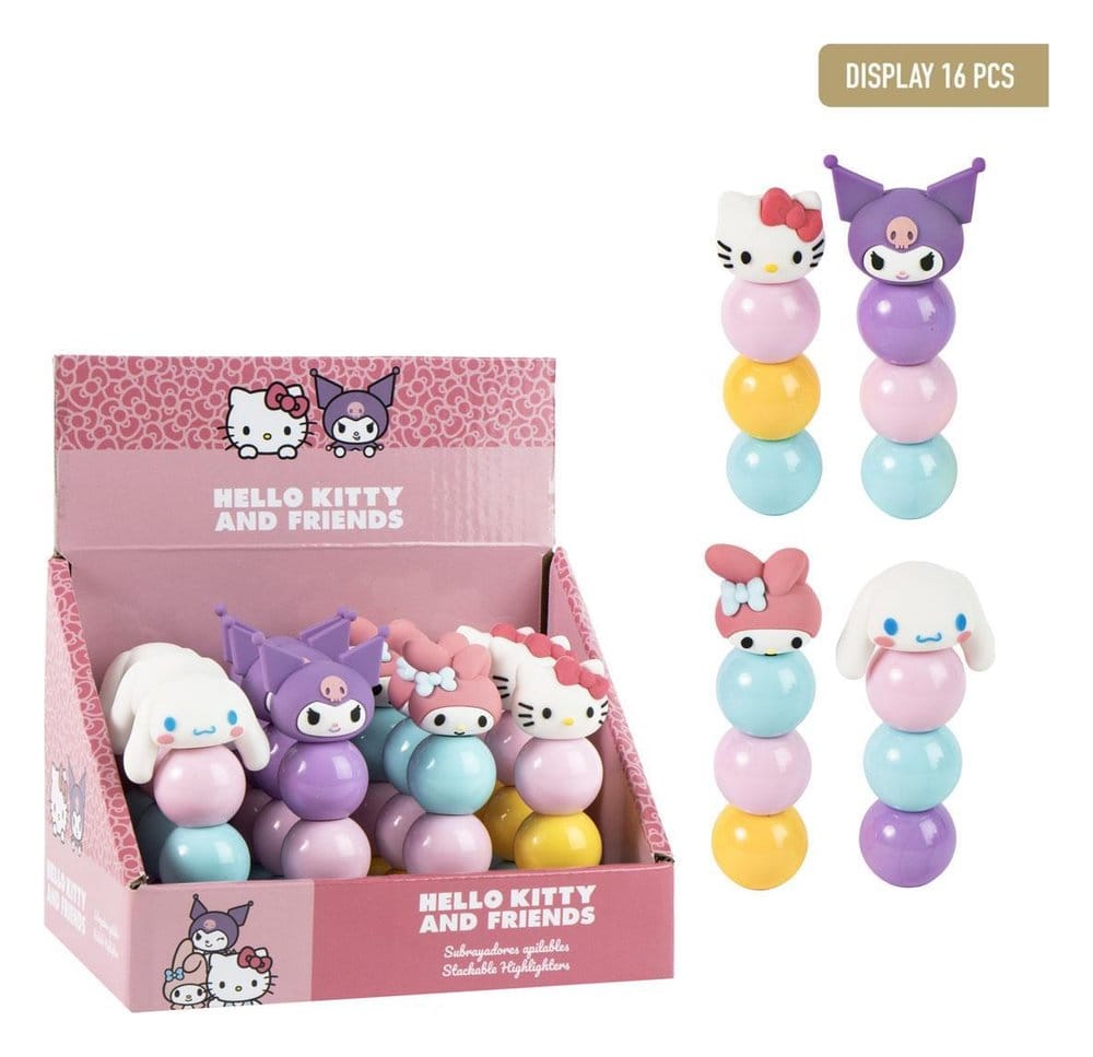Sanrio Stapelbara Överstrykningspennor Hello Kitty Display (16)