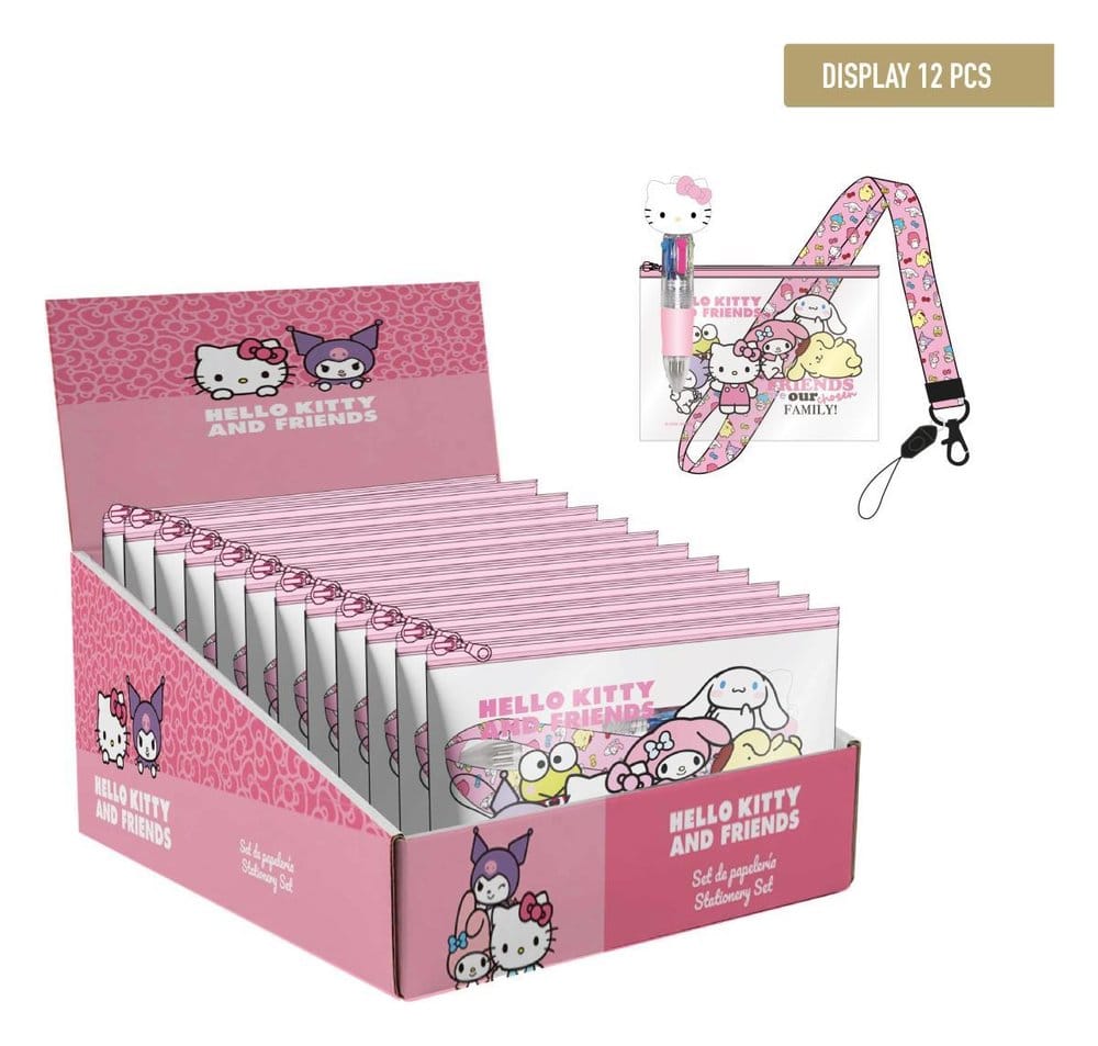 Sanrio Pennset med Hängsmycke och Hello Kitty-display (12-pack)