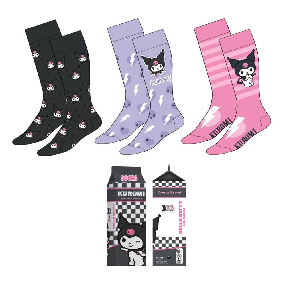 Sanrio Strumpor 3-Pack Kuromi 36-43 Cerdá