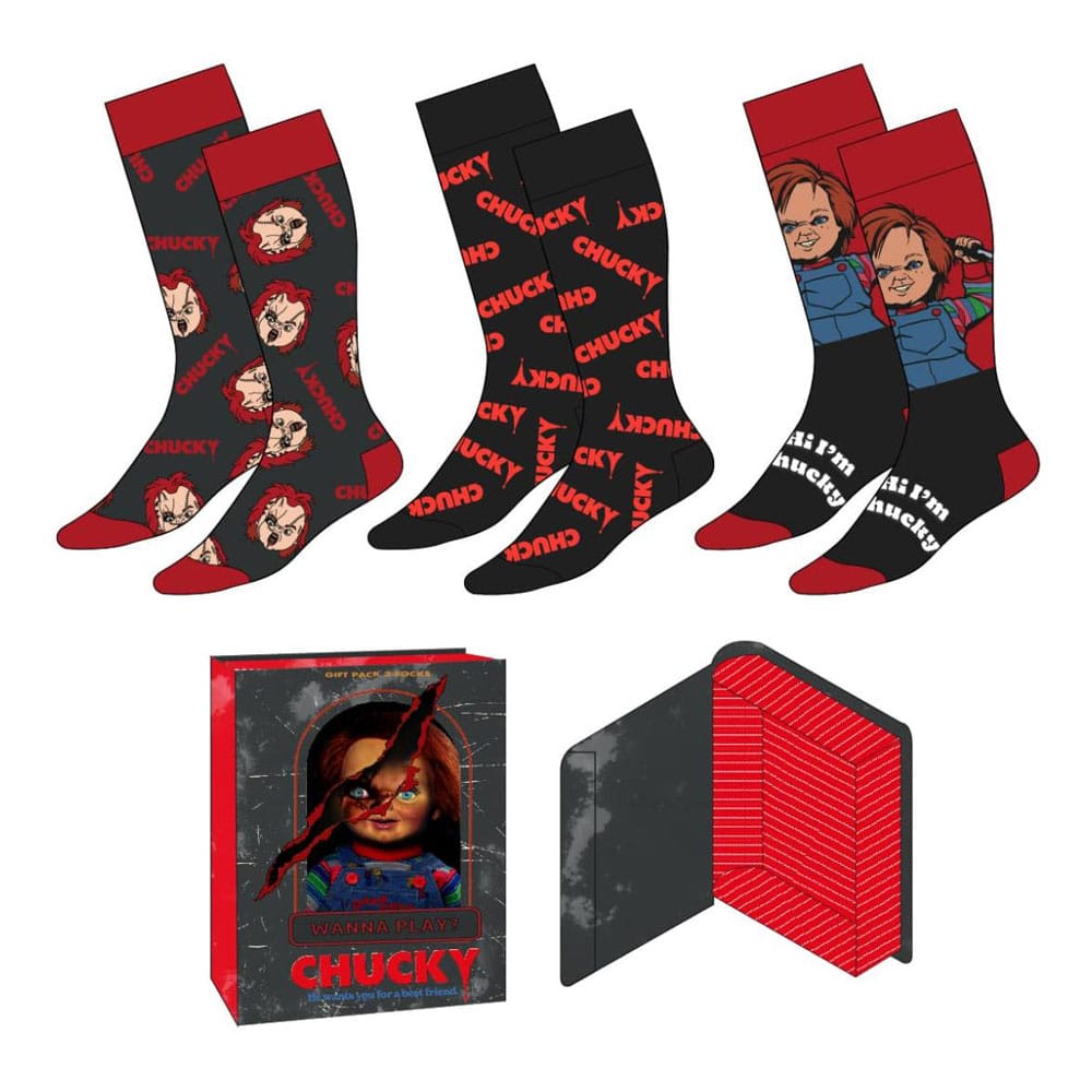 Chucky (Child´s Play) Strumpor 3-Pack 38-45 Cerdá