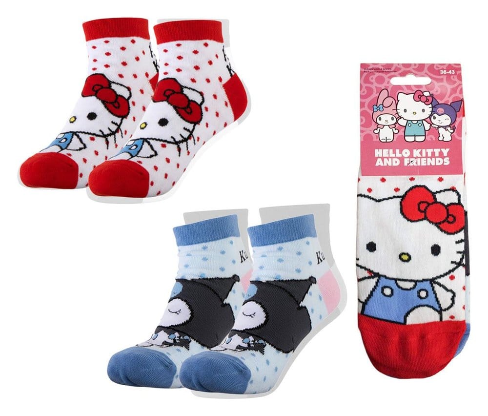 Sanrio Strumpor 2-Pack Hello Kitty Kortmodell Storlek 36-43