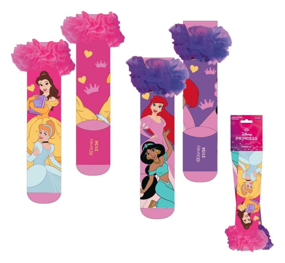 Beauty and the Beast-strumpor med applikationer Belle storlek 27-34