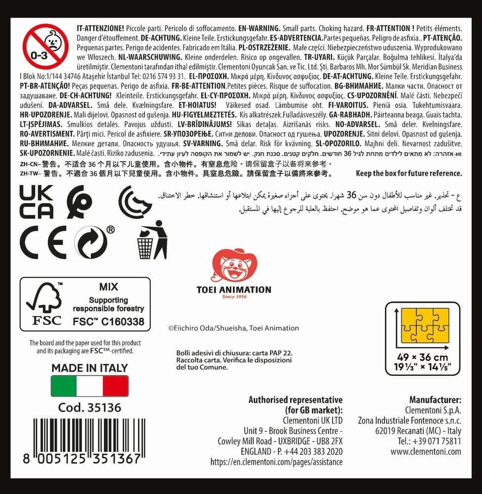 One Piece Anime Pusselkollektion – Vänner från One Piece (500 bitar)
