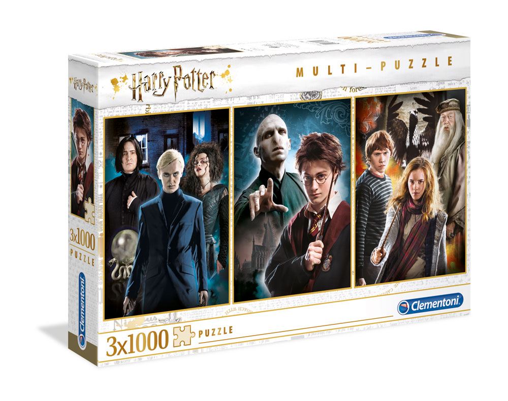 Harry Potter Multi Jigsaw Puzzle Karaktärer (3 x 1000 bitar) Clementoni