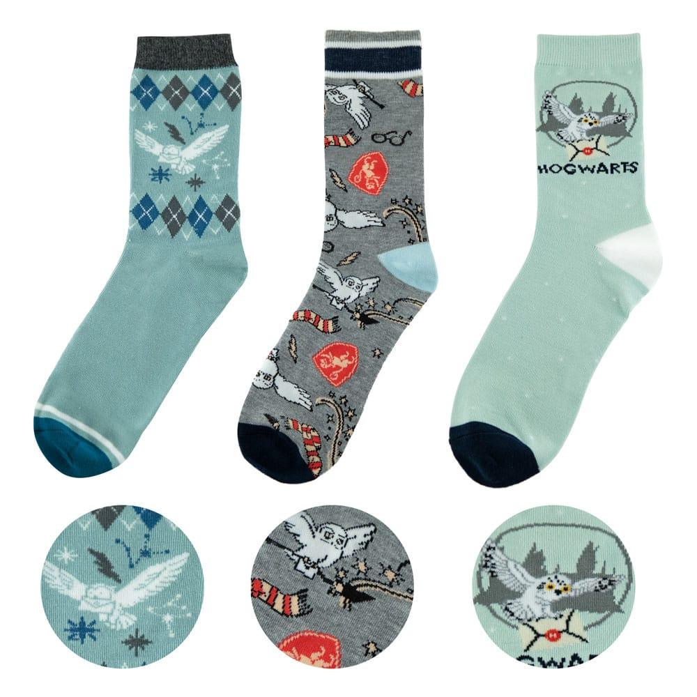 Harry Potter Sockor 3-Pack Hedwig - Nerdbutiken