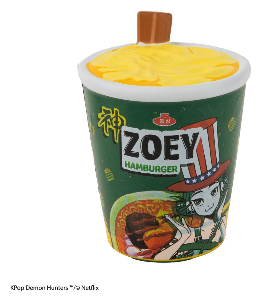 KPop Demon Hunters Mjuk Antistressfigur Zoey Hamburger Noodles