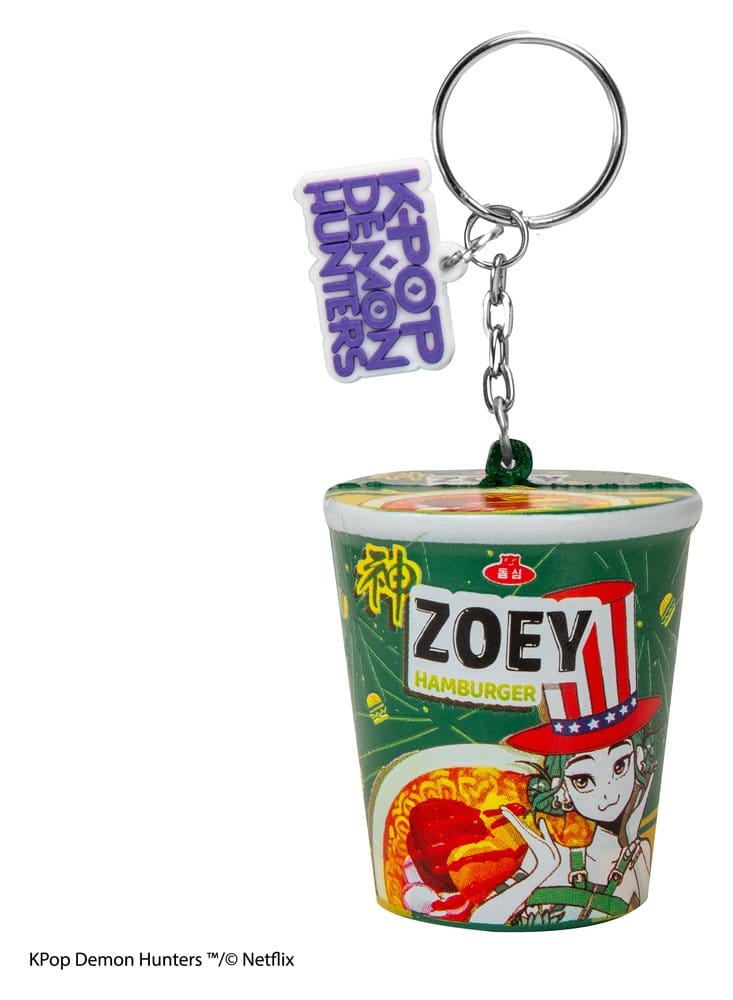 KPop Demon Hunters Soft Keychain Zoey Hamburger Noodles
