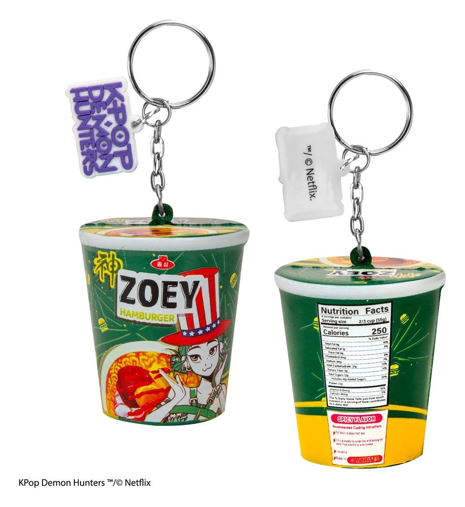 KPop Demon Hunters Soft Keychain Zoey Hamburger Noodles